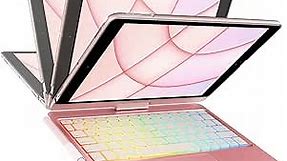 Touchpad Keyboard Case for iPad 9th Generation/8th/7th Gen 10.2" - Multi-Touch Trackpad,Color Backlit,360°Rotatable Smart Case with Touchpad Keyboard for iPad 10.2"/iPad Air 3/iPad Pro 10.5"-Rose Gold