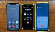 Yellow iPhone 11 vs iPhone 7 vs Samsung A50 "Siri, Place Outgoing Call to Incoming Call!" "To Who?"