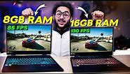 The END of 8GB RAM (Gaming Laptops) in 2023.? 8GB vs 16GB Ft. Acer Nitro 5