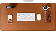 YSAGi Leather Desk Pad Protector, Office Desk Mat, Large Mouse Pad, Non-Slip PU Leather Desk Blotter, Laptop Desk Pad, Waterproof Desk Writing Pad for Office and Home (31.5" x 15.8", Brown)