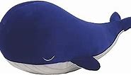 Soft Blue Whale Plushie Pillow(17.7in),Whale Stuffed Animal Giant Hugging Pillow,Cute Stuffed Animal Plush Pillow Toy,Gift for Birthday, Valentine, Christmas
