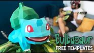 Papercraft Pokemon - Building a life size Bulbasaur ! FREE templates