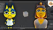 3D Sculpting Ankha From Animal Crossing in Blender3d