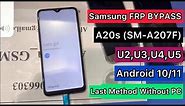Samsung A20s (SM-A207F) U3,U4,U5,U6 Android 11 Frp Bypass|Without PC/fix Alliance Shield X