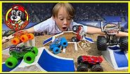 SUPER Monster Truck Toys COMPILATION - Obstacle Course, Racing & DIY Arena Freestyle Challenge