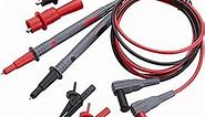 WGGE WG-011 Soft Silicone Test Lead and Safety Alligator Clips,Multimeter Test Leads Kit CAT III 1000V & CAT IV 600V with Threaded Alligator Clip, for Fluke/AstroAI/KAIWEETS/INNOVA Multimeter
