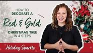 How to Decorate a Red and Gold Themed Christmas Tree