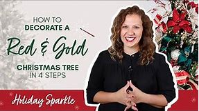 How to Decorate a Red and Gold Themed Christmas Tree