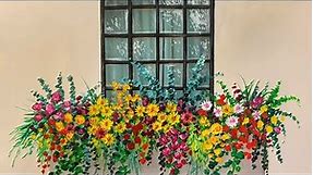 Floral Window Box Acrylic Painting LIVE Tutorial