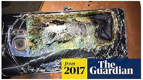 Samsung Note7 customer shows charred remains of phone after it caught fire