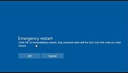 How To Perform An Emergency Restart In Windows 10