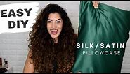 DIY Silk/Satin Pillowcase - Only 2 Stitches!!