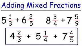 How To Add Mixed Fractions With Unlike Denominators