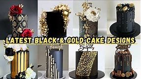 ✨Black and gold Cake design 2023/Black and Gold Cake/Black and Gold Birthday Cake Ideas/Black Cake