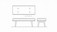 Upholstered Bedroom Bench - Free CAD Drawings