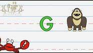 Write the letter G | Alphabet Writing lesson for children | The Singing Walrus