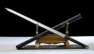 Double bladed Sword(Forged high Carbon Steel Blades,Black Wood Scabbard) Martial Arts Weapons,Chinese Sword