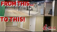 Basement Finishing From Scratch, Remodel Time Lapse