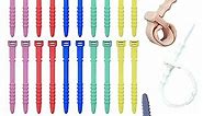 Silicone Zip Ties, Reusable Zip Ties, 20pcs Rubber Cable Ties Straps for Wire Management, Elastic Silicone Ties Cable Organizer for Home Office, 4.5" Multi Color Cord Ties