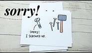 Simple Sorry (Puns) Cards | Doodles by Sarah