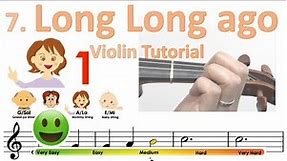 Long Long ago | Suzuki Violin book 1 | Notes & finger pattern tutorial on violin | HTP TV