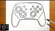 How to Draw a Nintendo Switch Pro Controller