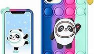 Heart Panda for iPhone 12 Mini 5.4" Case Cute Cartoon Fun Funny Lucky Character Design Unique Creative Cover Silicone Pandas Cases for Girls Boys Kid Teen Women for iPhone 12 Mini