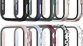10 Pack Case for Apple Watch Series 3/2/1 42mm with Tempered Glass Screen Protector, BHARVEST High Definition Scratch Resistant Hard PC Bumper Cover for Apple Watch Accessories (10 Colors, 42mm)