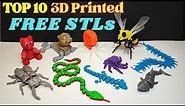 TOP 10 Best FREE STL Files to 3D Print | 3D Printing Articulated Animal Toys