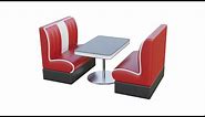 Retro Diner Booth Table 3D Model Set