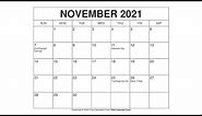 Printable November 2021 Calendar Templates with Holidays - Wiki Calendar