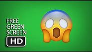 Free Green Screen - Scared Emoji Animated