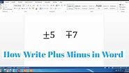 How To Write Plus Minus and Minus Plus in Word | How Type Plus Minus in Microsoft Word