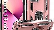 ADDIT Phone Case for iPhone 13 Mini Case iPhone 13 Mini Phone Case Woman, with Ring Holder Stand, Support Magnet Car Mount, Military Grade, Heavy Duty, for iPhone 13 Mini Case Rose Gold