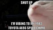 catJAM is vibin to the toyota ae86 speed chime