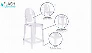 Flash Furniture Revna Ghost Counter Stool with Oval Back in Revna Transparent Crystal