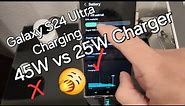 How fast can the Samsung Galaxy S24 Ultra charge? 45w charger!