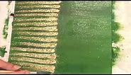 DIY Abstract Glitter Wall Art || Green and Gold Glitter Wall Decor