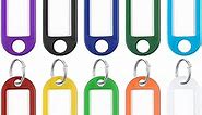 Uniclife 2 Inch Colorful Key Tags Soft Plastic Key Chain Tags with Blank Paper Labels Clear Windows Protective Films and Split Rings Flexible Item Identifiers in 10 Assorted Colors, 200 Pack