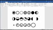 How to type different types of circle symbols in Word