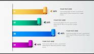 Create 4 Options Folded Paper Infographic Bar Chart design in PowerPoint | Free PPT