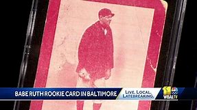 Babe Ruth rookie card on display ahead of auction