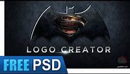 Batman v Superman Logo Creator Photoshop Tutorial Mockup: FREE DOWNLOAD PHOTOSHOP PSD FILE+ TUTORIAL