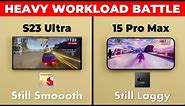 iPhone 15 Pro Max vs S23 Ultra - Heavy Workload Test (Speed, Battery & Thermals)