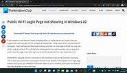 Public Wi-Fi Login Page not showing in Windows 11/10