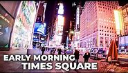 ⁴ᴷ⁶⁰ Early Morning Walk in Times Square, NYC during the Holidays 2018