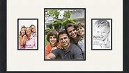 ArtToFrames Collage Photo Frame Double Mat with 1-8x10 and 2-4x6 Openings and Satin Black Frame