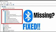 Fix Bluetooth Not Showing In Device Manager Icon Missing in Windows 11/10/8/7