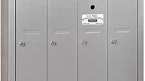 Salsbury Industries 3504ARU Recessed Mounted Vertical Mailbox with 4 Doors and USPS Access, Aluminum