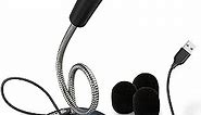USB Computer Podcast Microphone for Desktop & Laptop with Mute Button - Streaming/Gaming Plug and Play Recording, Mute Button Mic with LED Compatible with Zoom Skype YouTube Windows PC/MAC